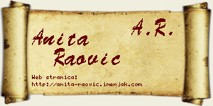 Anita Raović vizit kartica